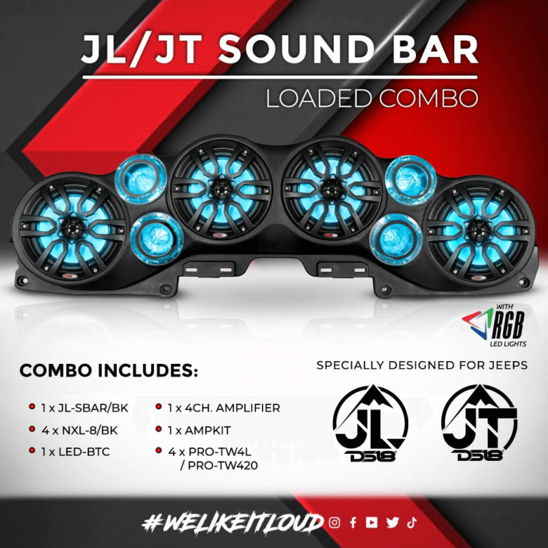 DS18 Jeep JL / JT (Gladiator) Loaded Soundbar Combo Skull Krushers