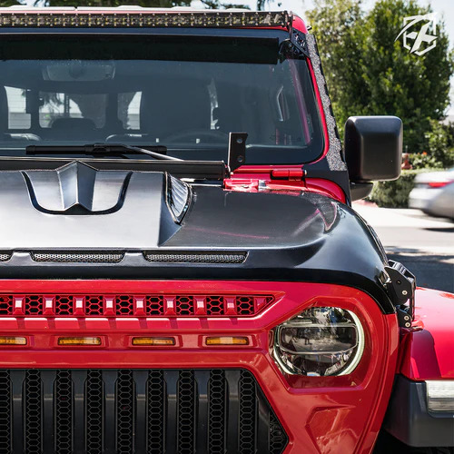 Unleash Series Hood with Functional Air Vents for 2018+ Jeep Wrangler JL  and Gladiator JT - Skull Krushers